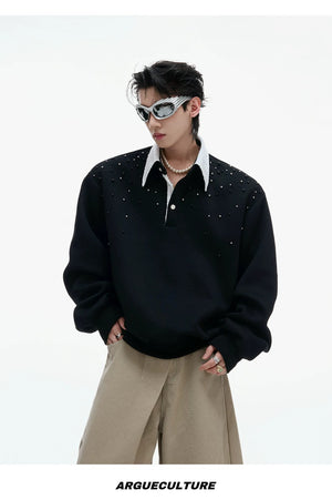 desc::starry-pearl-embellished-polo-sweatshirt-oversized-detail-img-13