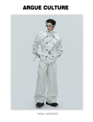 desc::striped-deconstructed-padded-shoulder-trench-coat-set-detail-img-3