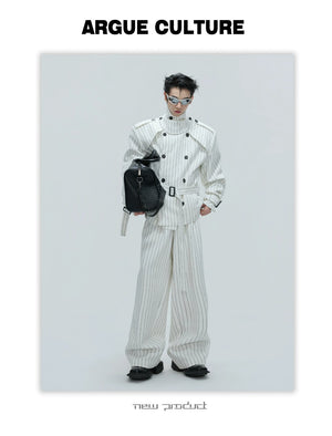 desc::striped-deconstructed-padded-shoulder-trench-coat-set-detail-img-5