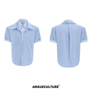 striped-fake-two-piece-patchwork-streetwear-shirt-black-short-sleeve