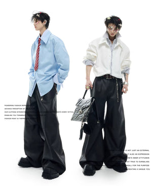 desc::striped-fake-two-piece-patchwork-streetwear-shirt-detail-img-2