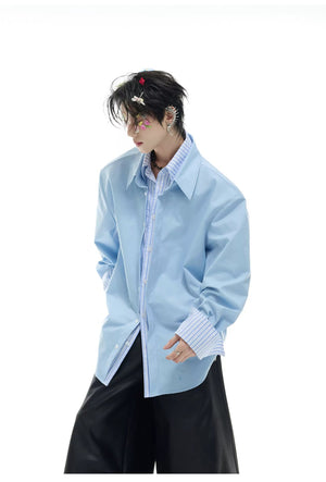 desc::striped-fake-two-piece-patchwork-streetwear-shirt-detail-img-6