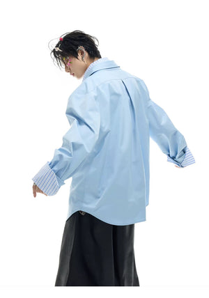 desc::striped-fake-two-piece-patchwork-streetwear-shirt-detail-img-7