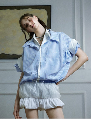 desc::striped-faux-2-piece-short-sleeve-shirt-oversized-preppy-tee-detail-img-3