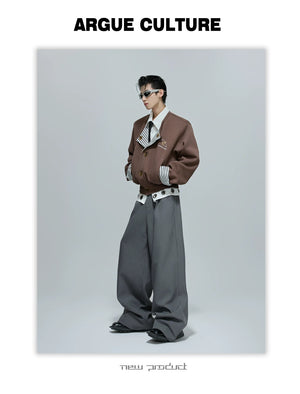 desc::striped-faux-two-piece-collarless-varsity-jacket-detail-img-8