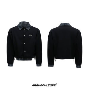 striped-faux-two-piece-patchwork-cardigan-sweatshirt-set-gray-fleece-top