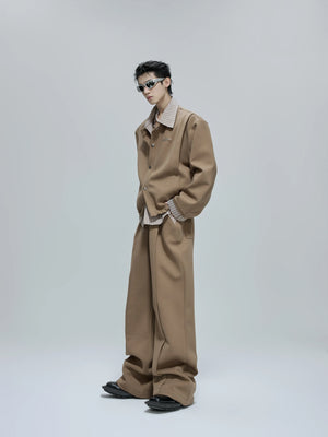 striped-faux-two-piece-patchwork-cardigan-sweatshirt-set-khaki-pants