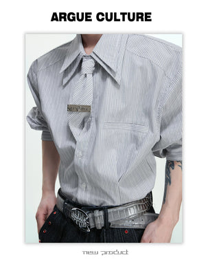 desc::striped-oversized-padded-shoulder-tie-shirt-detail-img-2