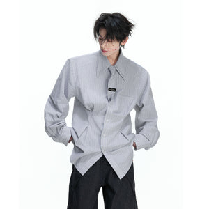 Detailed texture shot of the organic cotton blend striped fabric.