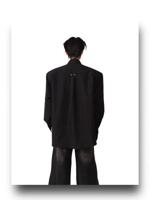 desc::studded-pleated-cropped-shirt-with-shoulder-pads-for-men-detail-img-1