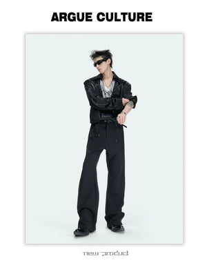 Contrast Lace-Up Satin Shirt