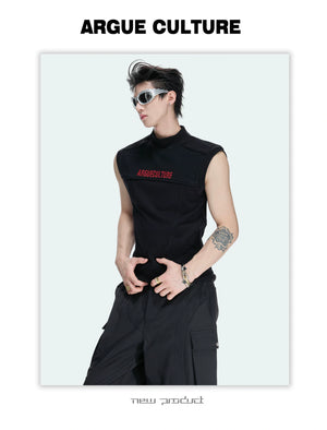Structured Seam Mock-Neck Tank Top