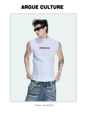 Structured Seam Mock-Neck Tank Top