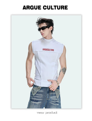 Structured Seam Mock-Neck Tank Top