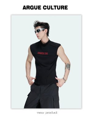 Structured Seam Mock-Neck Tank Top