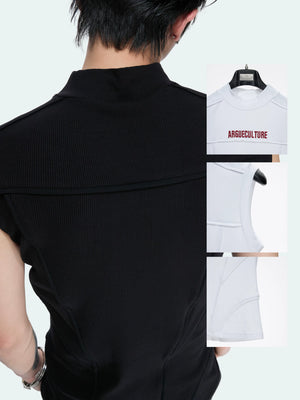Structured Seam Mock-Neck Tank Top