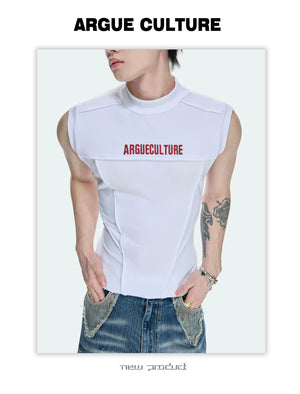 Structured Seam Mock-Neck Tank Top