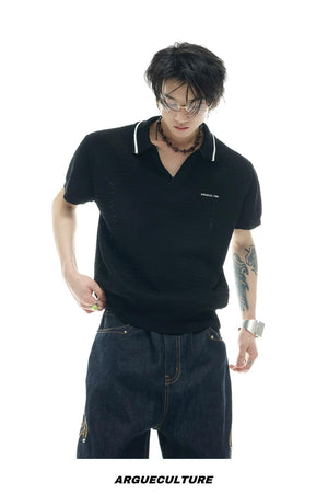 desc::textured-knit-polo-contrast-stitching-oversized-shirt-detail-img-13