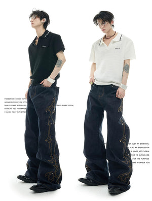 desc::textured-knit-polo-contrast-stitching-oversized-shirt-detail-img-2