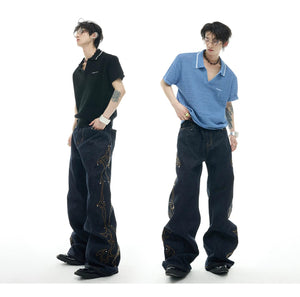 desc::textured-knit-polo-contrast-stitching-oversized-shirt-detail-img-8