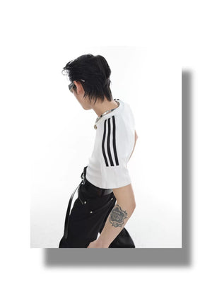 desc::textured-striped-slim-fit-tee-avant-garde-unisex-top-detail-img-7