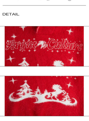 desc::v-neck-faux-mink-christmas-sweater-oversized-knit-detail-img-15