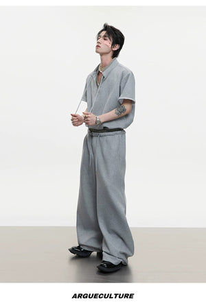 desc::v-neck-houndstooth-streetwear-set-curved-pants-detail-img-15