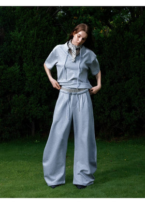 desc::v-neck-houndstooth-streetwear-set-curved-pants-detail-img-5