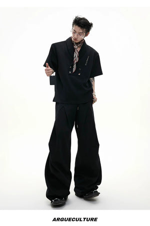 desc::v-neck-padded-shoulder-tee-pleated-pants-streetwear-set-detail-img-12