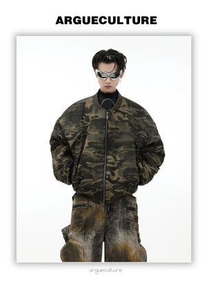 desc::vintage-camo-bomber-jacket-oversized-padded-pilot-coat-detail-img-2