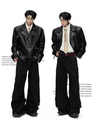 desc::vintage-geisha-graphic-pin-cropped-leather-jacket-detail-img-4