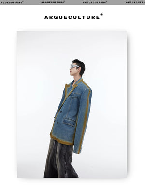 desc::vintage-gradient-denim-blazer-niche-streetwear-suit-detail-img-10