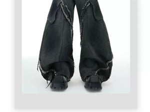 desc::vintage-raw-edge-curved-silhouette-baggy-jeans-detail-img-3