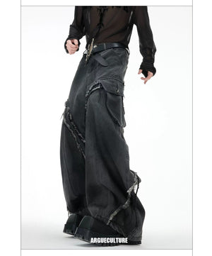 desc::vintage-raw-edge-curved-silhouette-baggy-jeans-detail-img-9