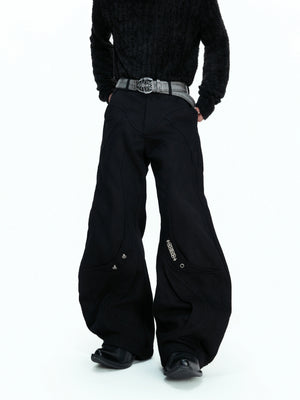 Washed Curved-Leg Cargo Pants in Cotton Lyocell Blend - main image 4