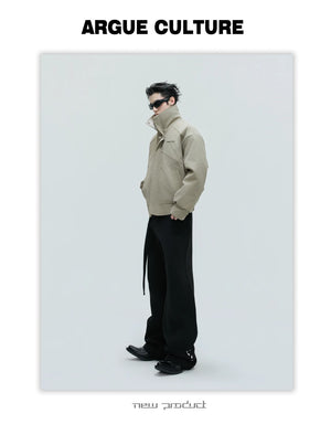 desc::washed-stripe-fake-two-piece-harrington-jacket-padded-coat-detail-img-6