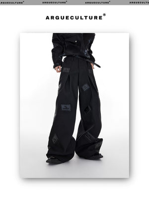 desc::wide-leg-3d-leather-patch-streetwear-suit-pants-detail-img-8