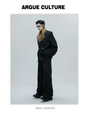 desc::wool-fur-collar-oversized-blazer-wide-leg-suit-set-detail-img-11