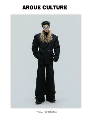 desc::wool-fur-collar-oversized-blazer-wide-leg-suit-set-detail-img-15