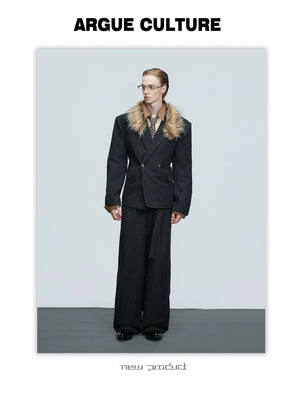 desc::wool-fur-collar-oversized-blazer-wide-leg-suit-set-detail-img-4