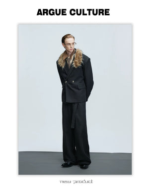desc::wool-fur-collar-oversized-blazer-wide-leg-suit-set-detail-img-5