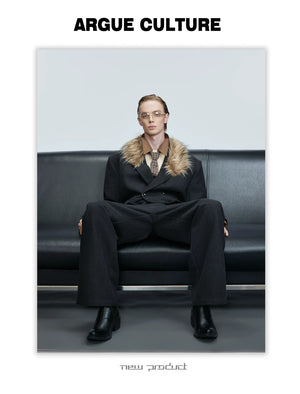 desc::wool-fur-collar-oversized-blazer-wide-leg-suit-set-detail-img-9