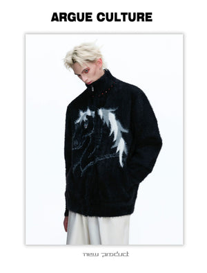 desc::year-of-the-horse-heavyweight-zip-up-faux-mink-cardigan-detail-img-2