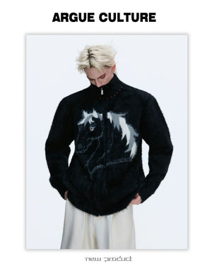 desc::year-of-the-horse-heavyweight-zip-up-faux-mink-cardigan-detail-img-4