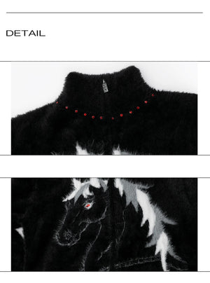 desc::year-of-the-horse-heavyweight-zip-up-faux-mink-cardigan-detail-img-8