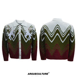 Gradient Color-Block Wool-Blend Cardigan Sweater - Green