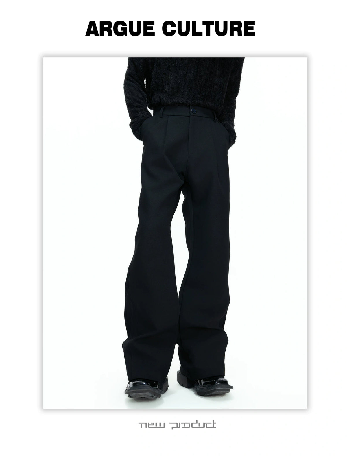 Split-Panel Wide-Leg Trousers | Color-Block Utility Style - description image 2