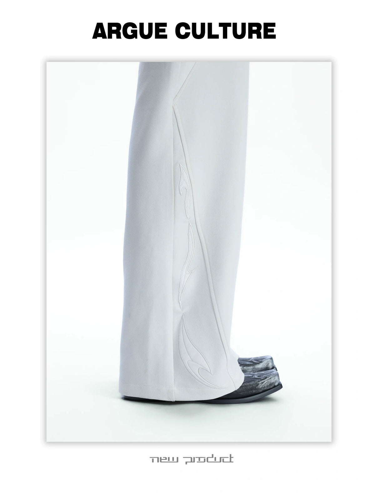 Split-Panel Wide-Leg Trousers | Color-Block Utility Style - description image 4