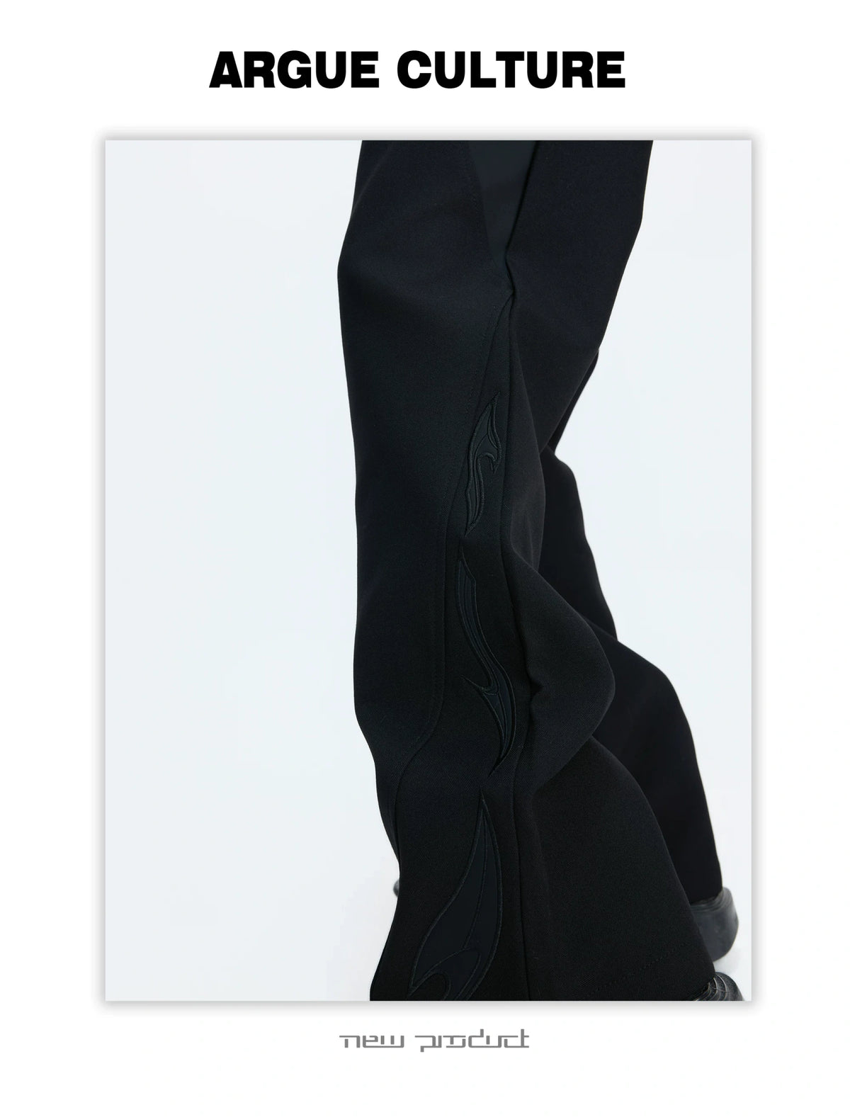 Split-Panel Wide-Leg Trousers | Color-Block Utility Style - description image 5