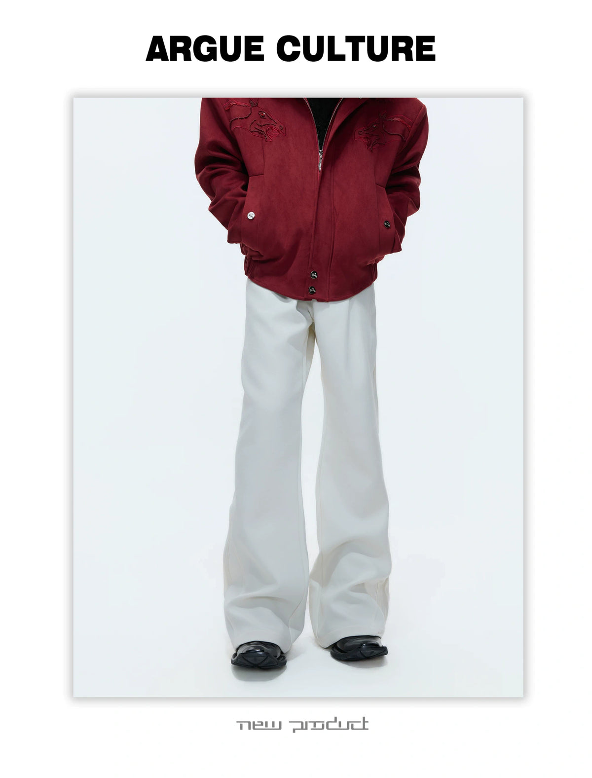 Split-Panel Wide-Leg Trousers | Color-Block Utility Style - description image 7